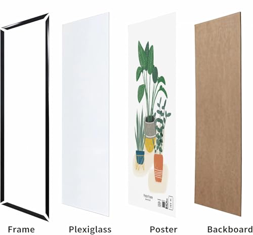 24x36 Black Wall Photo Frame – Flat Profile Picture Frame for Posters and Art Prints