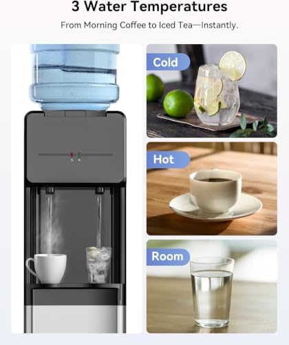 Top Loading Water Cooler Dispenser Hot & Cold for 3-5 Gallon Bottles
