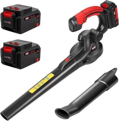 MZK 20V Cordless Leaf Blower - Red, Lightweight, Battery-Powered Yard Cleaner