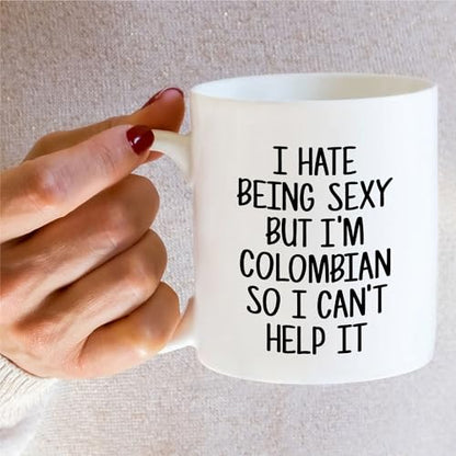 White Ceramic Mug for Proud Colombian - 11oz Coffee Cup for Friends & Gifts