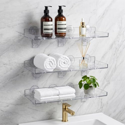 3 Pack Acrylic Window Plant Shelves with Suction Cups - Heavy Duty Indoor Garden Racks