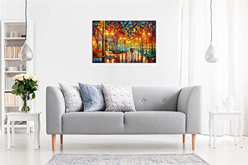 Rains Rustle II by Leonid Afremov Canvas Wall Art Picture Print for Home Decor (24x16)
