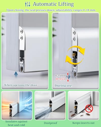 82cm Surface Mount Automatic Door Sweep for Exterior Doors Noise Blocker Seal