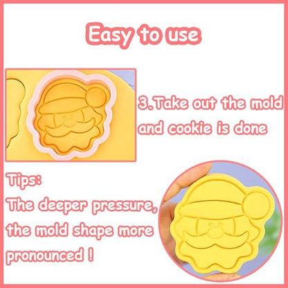 Mini Christmas Cookie Cutters Set - Xmas Theme Design with 4 Variations - Lutoku