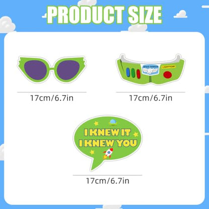 25pcs Birthday Party Photo Booth Props Kit with Frame and Accessories