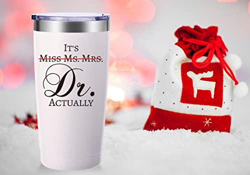 White Travel Tumbler for Doctors - 20oz Insulated Stainless Steel Mug with Lid