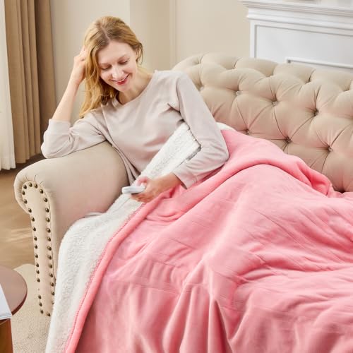 Pink Twin Electric Heated Blanket 62x84 ETL Safety Certification