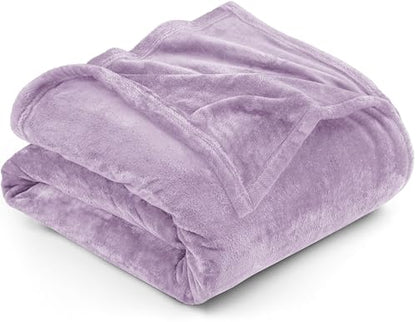 Utopia Bedding Fleece Blanket California King Size Lilac 300GSM Luxury Fuzzy Soft Anti-Static Microfiber Bed Blanket (102x96 Inch)