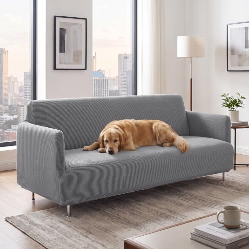 H.VERSAILTEX Mid Century Modern Sofa Cover 75-85 Inches Light Grey - Slim Arm