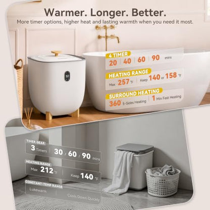 Manastin 25L Luxury Heated Towel Warmer with 5-Side Heating for Bathroom