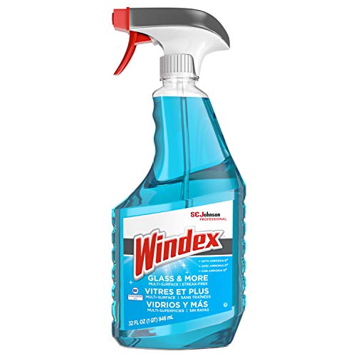 SC Johnson Professional Windex Glass More Cleans with a Streak-Free Shine, 32 Fl Oz (Pack of 8)