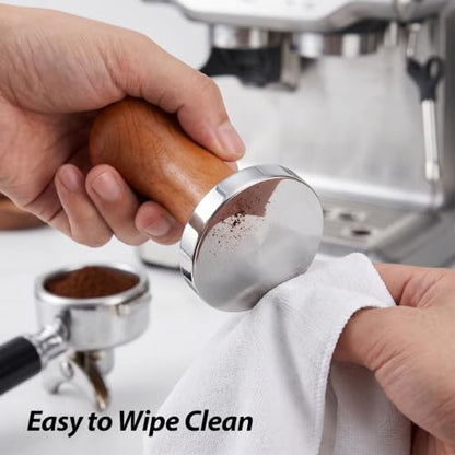 51mm Stainless Steel Espresso Tamper with Dark Wood Handle