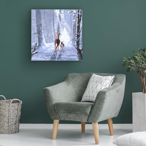 Wrapped Canvas Wall Art - Christmas Magic Landscape 24x24 - Modern Home Decor