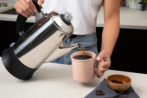 12-Cup Electric Coffee Percolator Stainless Steel Easy Use & Keep Warm