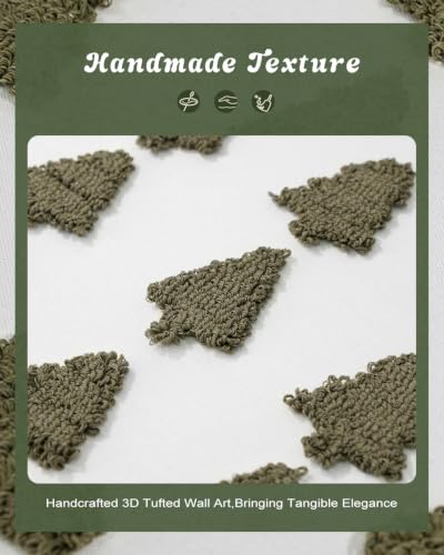Wood Framed 3D Textured Christmas Tree Wall Art Decor - Pine Forest / 19.2"L x 19.2"W