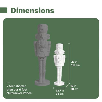 2 Pack DIY 4-Foot Nutcracker Prince Paintable Holiday Statue - White