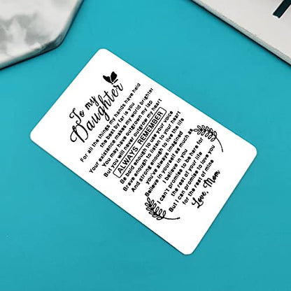 Personalized Wallet Card Gift for Daughter from Mom - Inspirational Keepsake