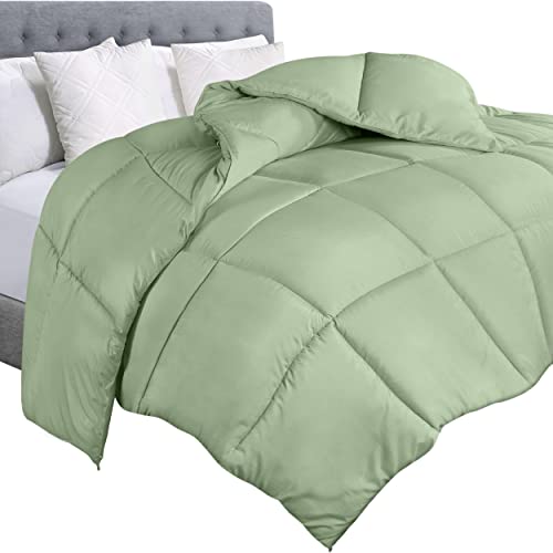Utopia Bedding Comforter Duvet Insert, Quilted Comforter with Corner Tabs, Box Stitched Down Alternative Comforters Queen Size (Sage Green, Pack of 4)