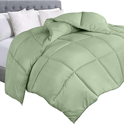 Utopia Bedding Comforter Duvet Insert, Quilted Comforter with Corner Tabs, Box Stitched Down Alternative Comforters Queen Size (Sage Green, Pack of 4)