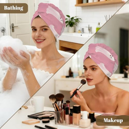 Microfiber Hair Towel Wrap Pink Ghost Halloween - Absorbent & Stylish