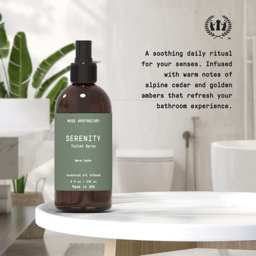 Muse Apothecary Flush Ritual - Aromatic & Refreshing Toilet Spray, Use Before You Go, 2 oz, Infused with Natural Essential Oils - Bergamot + French Lavender + Sandalwood
