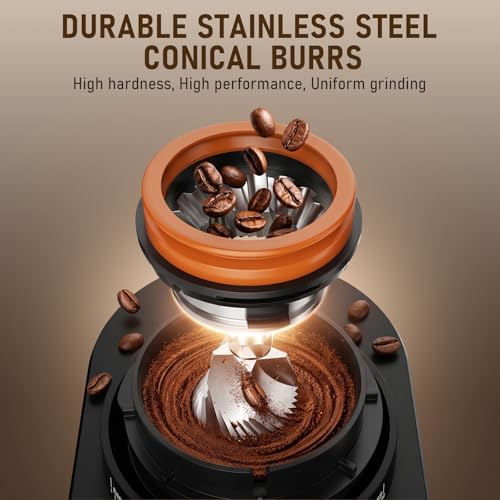 Novalife Black Electric Coffee Grinder with 38 Settings & Timer