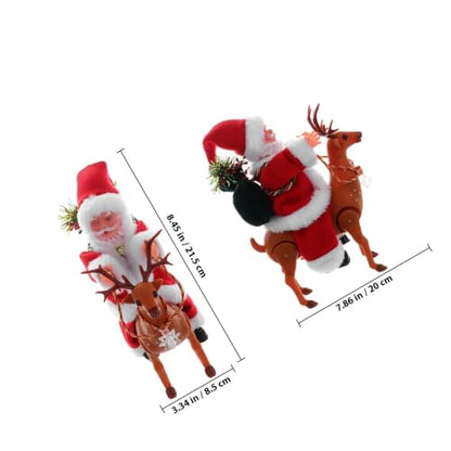 Animated Christmas Riding Deer with Music - Holiday Decor, 21.5cm