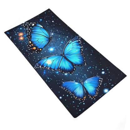 Dreamy Blue Butterfly Microfiber Travel Towel 28.7x13.8 Lightweight Quick Dry