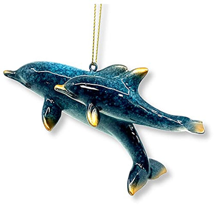 Dolphin Christmas Tree Ornament, High-Detail Resin Holiday Decoration