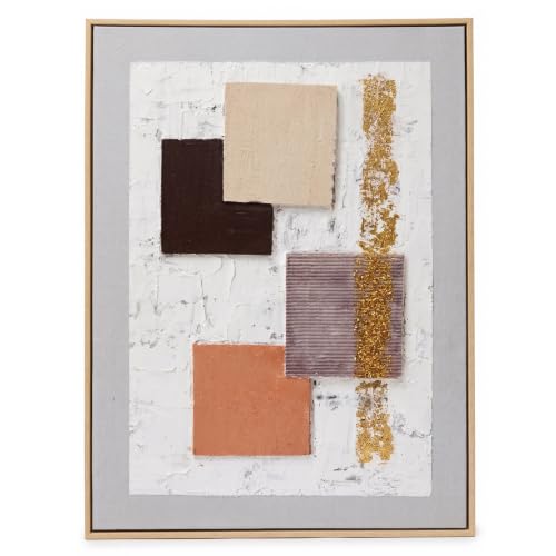 Abstract Geometric Canvas Wall Art - Handmade Textured Modern Decor