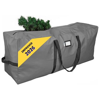 Heavy Duty Christmas Tree Storage Bag - Fits Up to 7.5 Ft Disassembled Tree - Gray