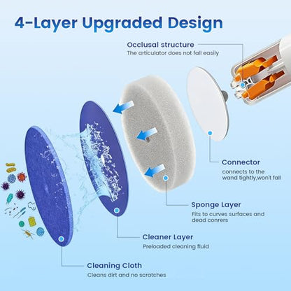 Disposable Toilet Brush System with 2 Reusable Handles & 48 Refills