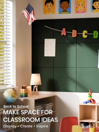 Large Cork Board Alternative 36x24 Inch with Felt Tiles & Pushpins
