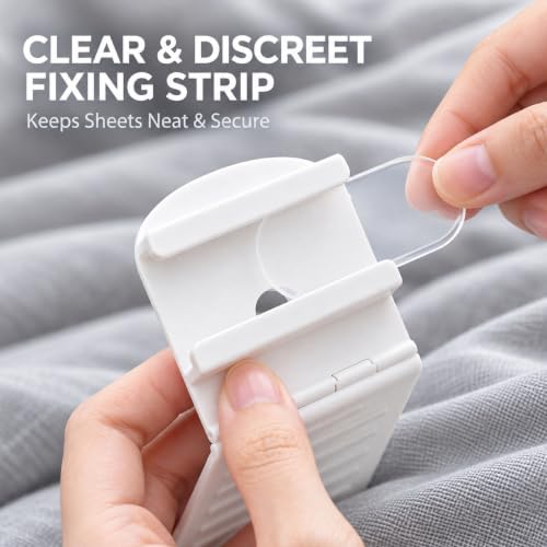 No Slip Bed Sheet Holders for Corners - 8 Pack Adjustable Fitted Sheet Straps