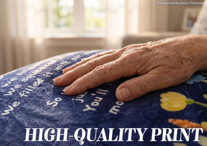 50x65 Inch Blue Flowers Flannel Throw Blanket for Mawmaw Gifts