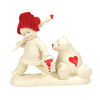 Christmas Snowbaby Figurine with Teddy Bear and Heart - Holiday Decor