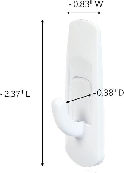 Command Small Utility Hooks - Damage-Free Adhesive Wall Hooks | 24 Hooks & 28 Strips, Holds Up to 1 lb