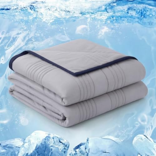 Breathable Cooling Blanket for Hot Sleepers 80x91 Inch Silver Grey