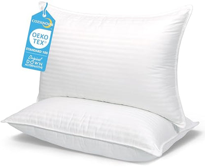 Queen Size Bed Pillows Set of 2 - White, Support & Comfort
