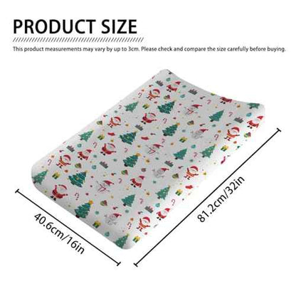 Santa Claus Snowman Changing Pad Covers,Unisex Fitted Christmas Tree Snowflake Changing Pad Cover for Baby Girls Boys,Soft Breathable Baby Changing Table Pads Sheets,Polyester Changing Pad Covers