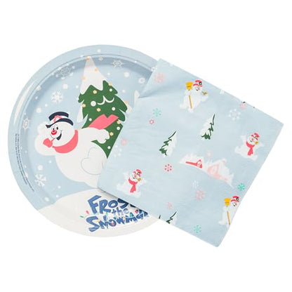 Frosty the Snowman Party Tableware Set - 32 Pack Plates & Napkins with Christmas Scene - Variation: Plates + Napkins