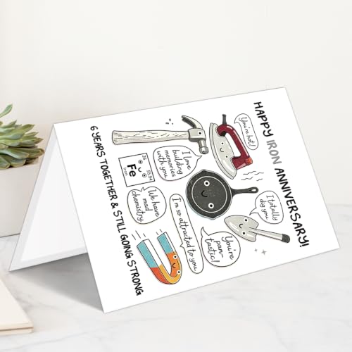 Iron 6 Year Wedding Anniversary Card Gifts for Him Her - Variation LI-406