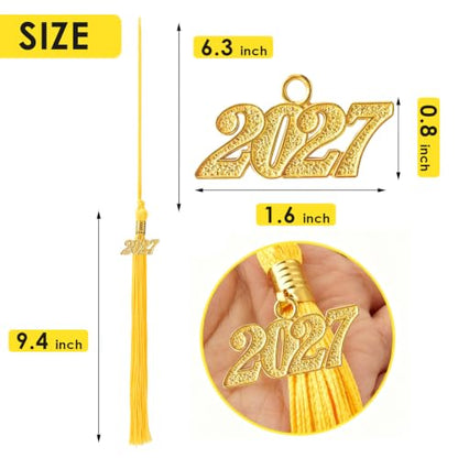 Gold Graduation Tassel with 2027 Year Charm for Class of 2027 - Senior Keepsake