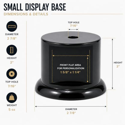 Small Black Gloss Display Pedestal Stand for Trophies Figurines Crafts