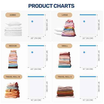 Simple Deluxe 20 Pack Space Saver Bags (4 Jumbo/4 Large/4 Medium/4 Small/4 Roll M) Vacuum Storage Bags, Vacuum Seal Bags with Hand Pump for Comforters, Blankets, Bedding, Pillows and Clothes