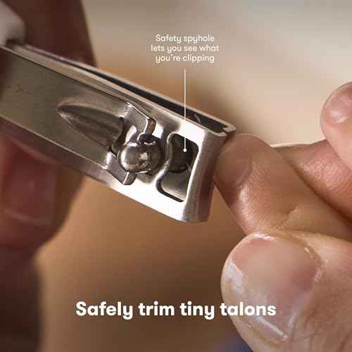 Frida Baby NailFrida Baby Nail Clippers & Nail File & Buffer for Newborns and Up, Safety Spyhole, Nickel Free, Curved Clipper to Fit Babies Nails