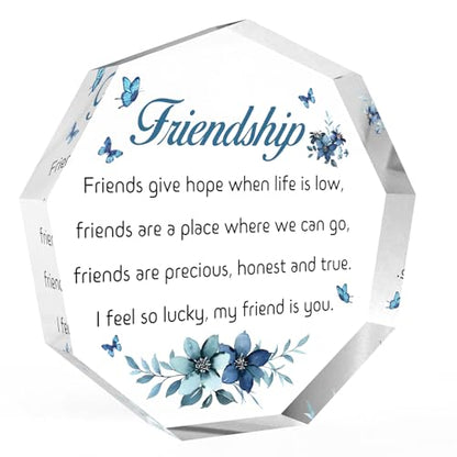 Friendship Acrylic Sign Plaque - Best Friend Gift for Women Men Christmas Birthday