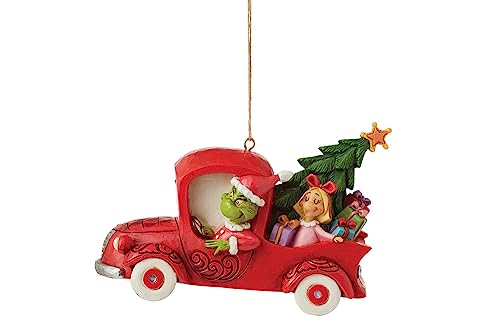 Christmas Hanging Ornament Grinch and Red Truck Decor - Jim Shore Collectible