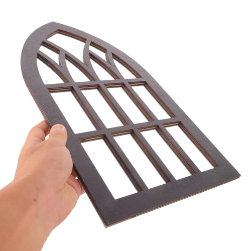 Gothic Arch Faux Window Frame Panel for Wall Decor Black - Medieval Style