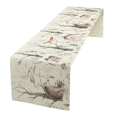 Forest Woodland Animals Table Runner 13x36 Inches - Rustic Nature Decor - Forest-6